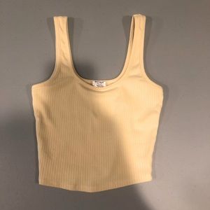 pale yellow crop tank top